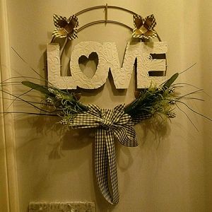 LOVE Floral Wire Wreath